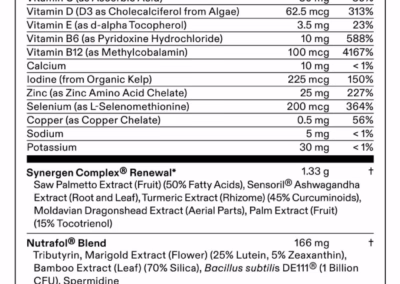Nutrafol Men Over 50 nutritional label