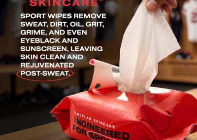GamePlan Sport Wipes remove sweat, dirt, oil, grit, grime, and even eyeblack and sunscreen.