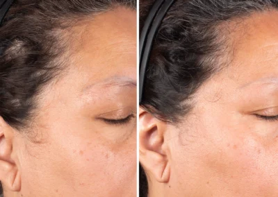 Obagi Nu-Cil BioStim Scalp Serum before and after pictures of a woman showing improved hair growth